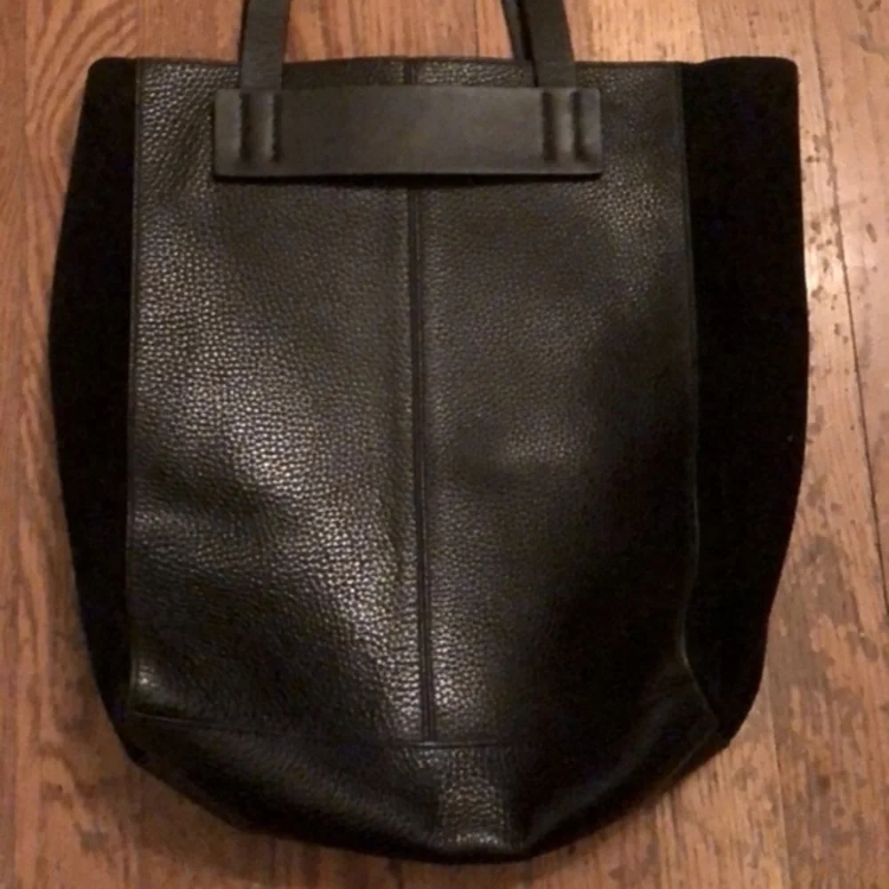 Treasure & Bond Black Leather Suede Hobo Bag Purse